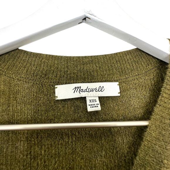 Madewell Ribbed Alpaca-Blend Crewneck Sweater Olive Green Size XXS - Picture 6 of 8